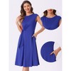 INSPIRE CHIC Women's Sleeveless Round Collar Front Twist Work Office Elegant A Line Midi Dresses - 2 of 4