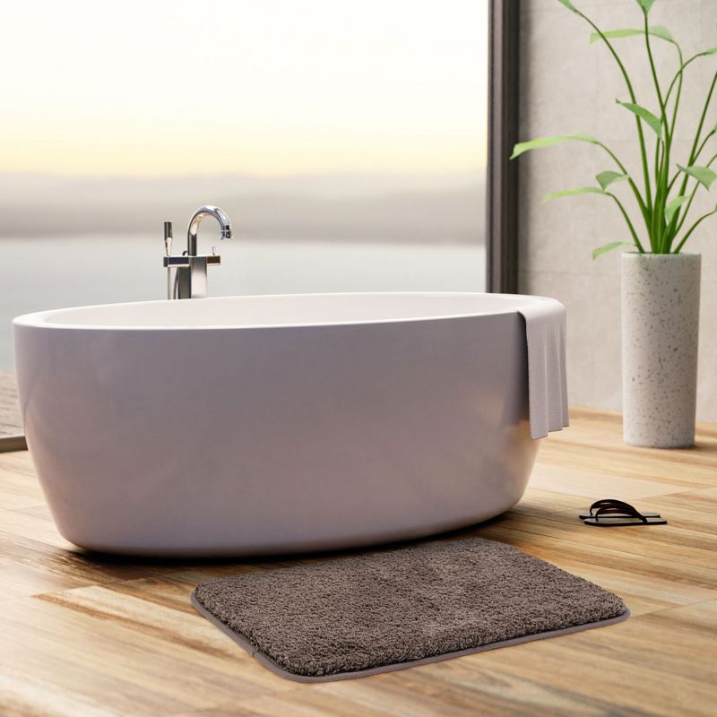 PiccoCasa Plush Shaggy Non-Slip Bath Mat Thick Bathroom Rug Show Door Mat Carpet, 3 of 8
