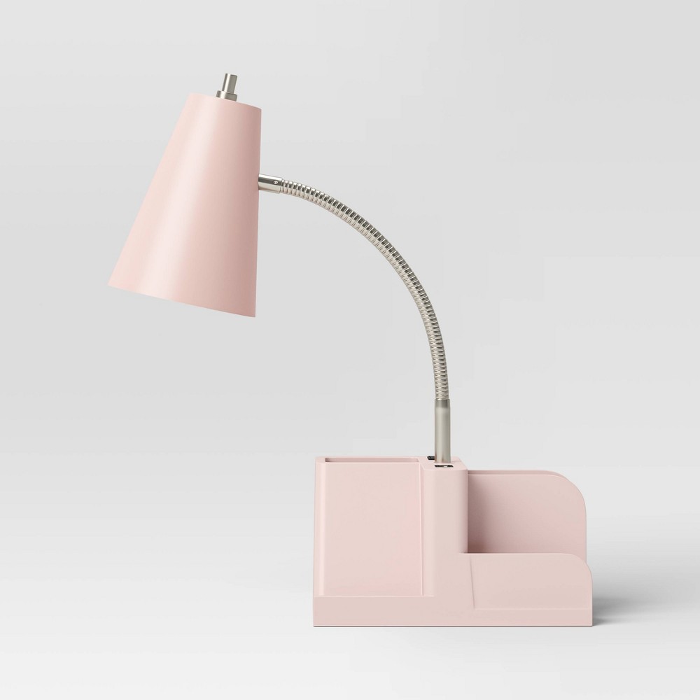 Photos - Floodlight / Street Light Organizer Task Lamp Pink - Room Essentials™: ETL Listed, Metal Shade, USB