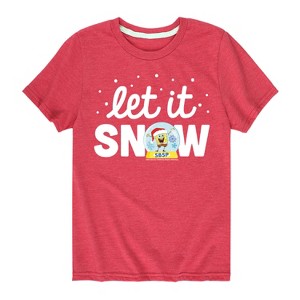 Boys' - SpongeBob SquarePants - Let It Snow Short Sleeve Graphic T-Shirt - 1 of 4