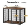 47'' Dog Crate Furniture with 3 Doors, Wooden Dog Cage for Large & Medium Dogs, Rustic Brown End Table Pet House - Nertpow - 3 of 4