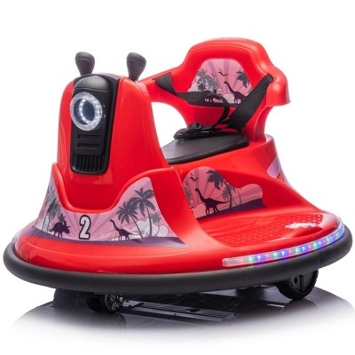 INFURNIC Baby Walkers Kids Ride On Bumper Car with 360 Degree Rotation and Parental Control, Red, 26.18"*26.18"*18.74"