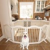 LAOTIES 27" Tall Freestanding 4 Panel Foldable Wooden Dog Gate,Pet Safety Fence with Support Feet,for Stairs,Doorways - 2 of 4