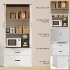Coucheta 66'' Farmhouse Kitchen Pantry with Barn Door, 2-Drawer Storage Cabinet with Adjustable Shelves for Living Room, Bathroom, Office - 4 of 4