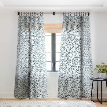 Holli Zollinger Indra Terrazzo Navy Single Panel Sheer Window Curtain - Deny Designs