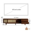 LOVSON Medieval modern style TV cabinet with wicker sliding doors and 2 drawers, suitable for TVs up to 85 inches, living room media cabinet, walnut - 3 of 4