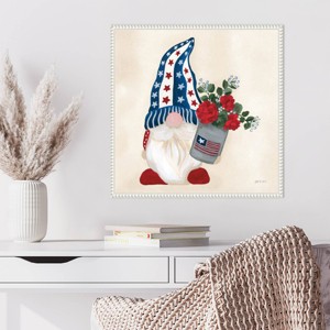 Amanti Art 22"x22" American Gnome V by Yvette St. Amant Framed Canvas Wall Art Print - 1 of 4