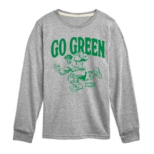 Boys' - Marvel - Hulk Go Green Long Sleeve Graphic T-Shirt - 1 of 4