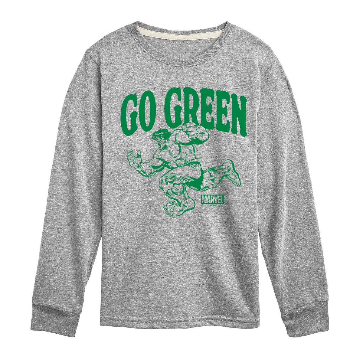 Boys' - Marvel - Hulk Go Green Long Sleeve Graphic T-Shirt