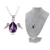 Anna-Kaci Women's Angel Wing Teardrop Crystal Pendant Necklace, Adjustable Chain, Perfect for Evening Wear and Special Occasions- Wings - 2 of 4