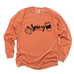 Simply Sage Market S.W.Smiley Spicy Pumpkin Spice Garment Dyed Long Sleeve - 1 of 4