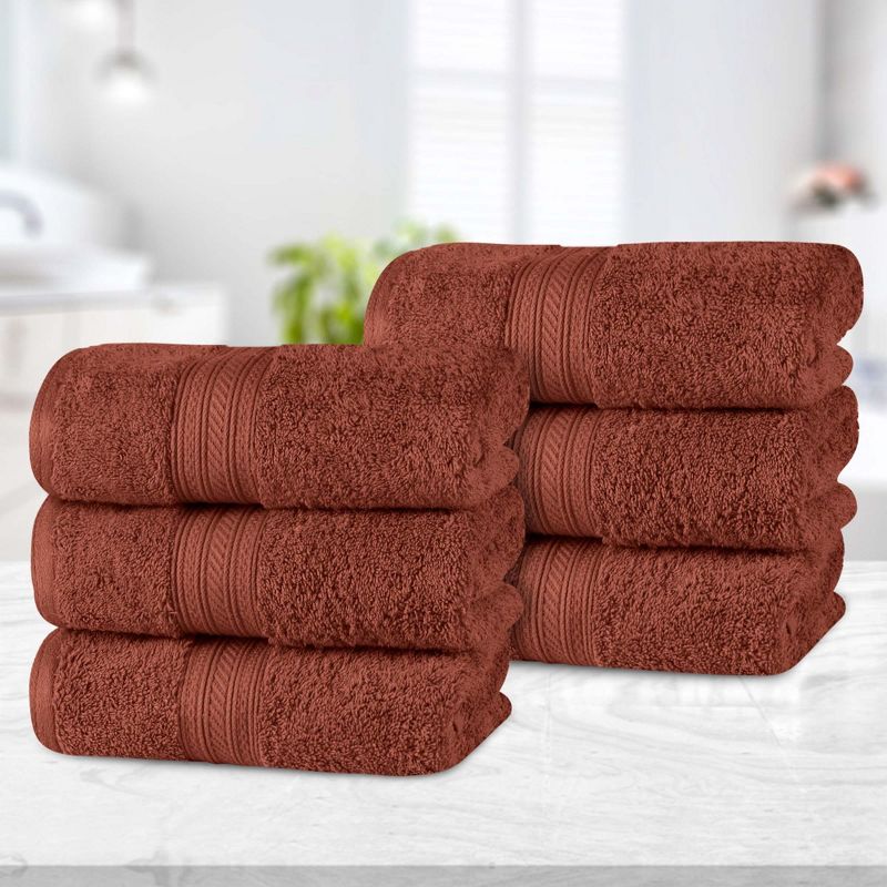 Cotton Plush Soft Highly-Absorbent Heavyweight Luxury Hand Towel Set of 6 by Blue Nile Mills, 2 of 6