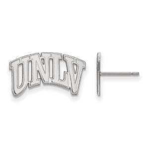 Black Bow Jewelry 14k White Gold Nevada Las Vegas Runnin Rebels NCAA Post Earrings - 1 of 3