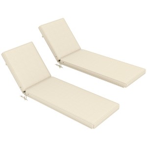 Outsunny 2-Piece Patio Chair Cushions with Back, 72" x 21" x 3" Replacement Cushions with Ties for Outdoor Lounge Chair - 1 of 4