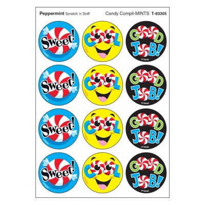 Trend Candy Compli-MINTS/Peppermint Stinky Stickers, 48 Count (Pack of 6)