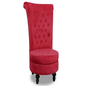 25.98"Upholstered Tufted Accent,Red - 1 of 4