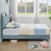 Whizmax Twin Size Bed Frames with Storage Headboard, Velvet Upholstered Platform Bed Frame with Strong Wooden Slats, No Box Spring Needed, Noise Free - 3 of 4