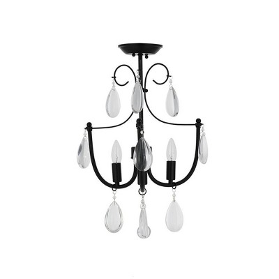 23.5" 3-Light Flushmount with Glass Beads (Includes Light Bulb) - Cresswell Lighting