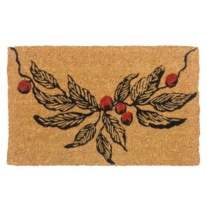 Entryways 22"x35" Williamsburg Berry Branch Handwoven Rectangular Indoor/Outdoor Doormat Red/Black - 1 of 4