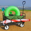 VisioGear Portable Folding Beach Wagons with Wheels, Portable Carts with Adjustable Handle, Green, 37"*20"*45" - 4 of 4