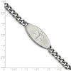 Black Bow Jewelry Stainless Steel Brushed Oval Medical I.D. Curb Bracelet, 8.5 Inch - image 3 of 4