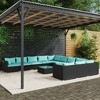 vidaXL Garden Lounge Set Black PE rattan 12 Piece Set Modular - 2 of 4