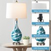 Maxax Blue Ceramic Table Lamp Set of 2,Bedside Desk Lamp with Modern Marbled Design, Nightstand Lamp for Bedroom Living Room - 4 of 4