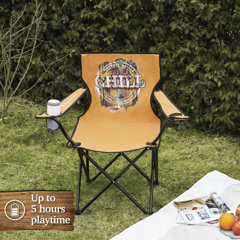 Margaritaville Camp Folding Chair with Waterproof Wireless Speaker, 4 of 9
