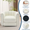 Swivel Barrel Accent Chair 360°, Teddy Fleece Upholstered Armchair with Plush Padding, Round Lounge Chair for Living Room Bedroom - 4 of 4