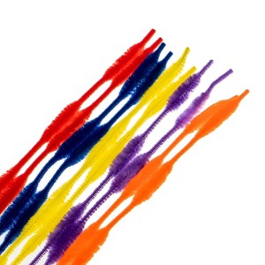 John Bead Fluffy Pipe Cleaners Chenille Stems for Art School Craft Supplies, 12in x 6mm Wave Mix 100 Pieces - 1 of 3