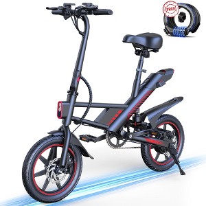 MASTGOAL 14" 450W Folding Electric Bike for Adults Teens, 18.6MPH 36V/10AH, Commuter Cruiser City Ebike - 1 of 4