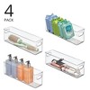 mDesign Plastic Bath Vanity Storage Organizer Bin with Handles, 4 Pack, Clear, USA Made - 2 of 4