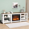 Farmhouse 70'' TV Stand For Tvs Up To 70'' With 23'' Electric Fireplace and Adjustable Shelves - 2 of 4