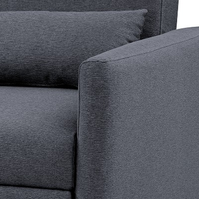 Navy Blue Convertible Sleeper Accent Chair with Wood Legs