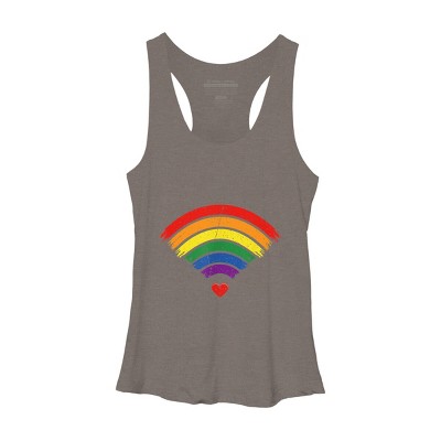 Adult Design By Humans Wifi Spreading Love Heart Pride By Belugastore Racerback Tank Top