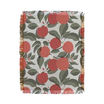 Cuss Yeah Designs Abstract Red Apples Woven Throw Blanket - Deny Designs