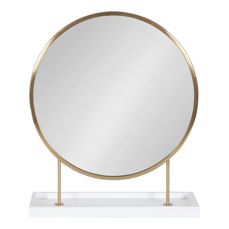 18&#34; x 22&#34; Maxfield Round Tabletop Mirror White/Gold - Kate &#38; Laurel All Things Decor, 3 of 10