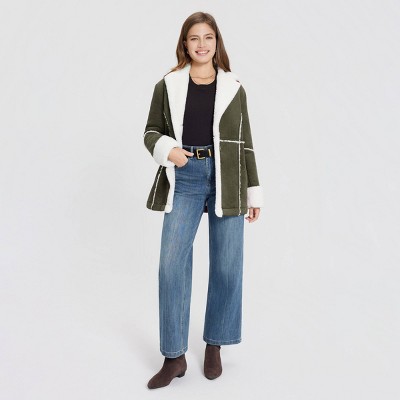 Женские куртки Universal Thread Women's Corduroy Shearling Faux Fur Jacket - Universal Thread™ Olive Green XS — фото 2