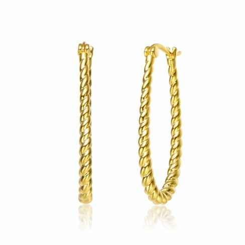 Bold 14K Yellow Gold Large 'U' Hoop Earrings with a Distinctive Shape for a Modern and Statement-Making Style - image 1 of 3