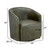 TiramisuBest Fern Green Faux Leather Swivel Barrel Chair - 4 of 4