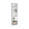 INFURNIC Decorative Bookshelf Compact 5 Shelf Storage Slim Profile Modern Design for Small Spaces, White, 11.77"*17.72"*71.1" - 3 of 4