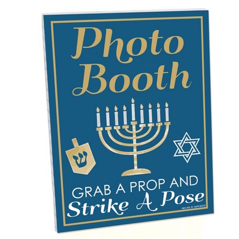 Big Dot Of Happiness Happy Hanukkah Photo Booth Sign Printed On Sturdy Plastic Material 10 5 X 13 75 Inches Sign With Stand 1 Piece Target