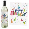 Big Dot of Happiness Cheerful Happy Birthday - Colorful Birthday Party Decorations for Women and Men - Wine Bottle Label Stickers - Set of 4 - 2 of 4