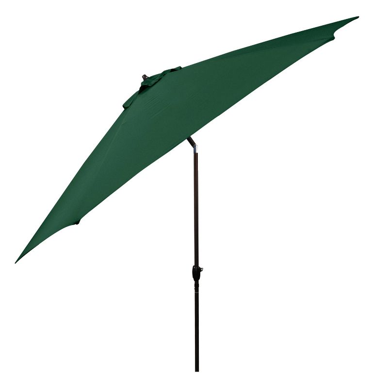 11&#39; x 11&#39; Astella Aluminum Market Umbrella, Green Polyester Canopy, Crank Lift, Push-Button Tilt, 2 of 5