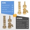 Infurnic Hose Nozzles and Wands Heavy-Duty Brass High-Pressure Garden Hose Nozzle with Adjustable Spray Valve Connector Pressure Washer, 3 Pack - 4 of 4
