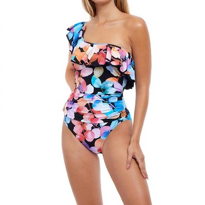 Women's Ruffle One Shoulder One Piece Swimsuit - Profile By Gottex