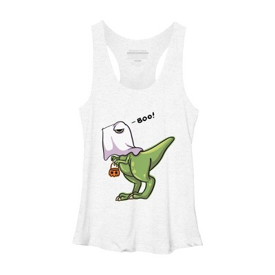 Women's Design By Humans Halloween Ghost Dinosaur By whynot007 Racerback Tank Top