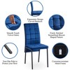 APRILSOUL  Velvet High Back Nordic Dining Chair Modern Fabric Chair with Black Legs, Set Of 4 - 3 of 4
