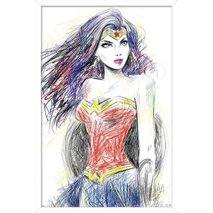 Trends International DC Comics - Wonder Woman - Sketch Framed Wall Poster Prints - 1 of 4