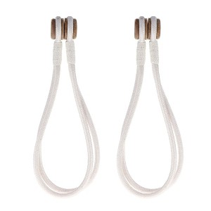 Evideco French Home Goods Magnetic Curtain Tiebacks – Double Braided Cord with Wooden Tips - 1 of 4